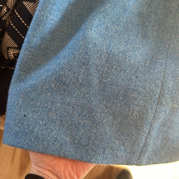 Mugler Vintage Blue Wool Tweed Mini Pencil Skirt - Picture 3 of 7